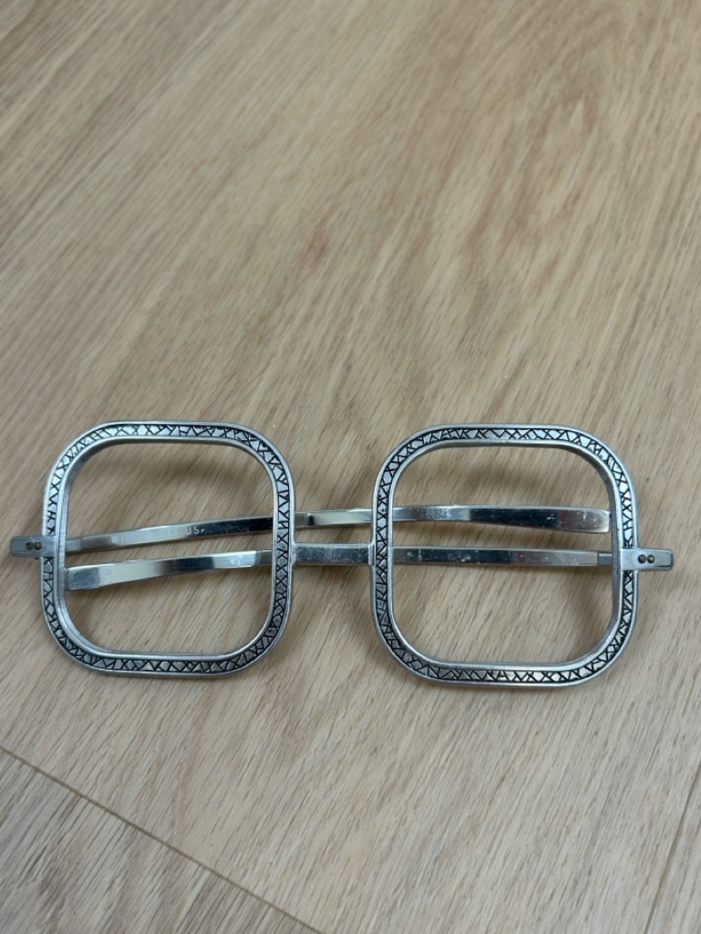Vintage Renauld Silver Oversized Frames Sunglasses Made in USA